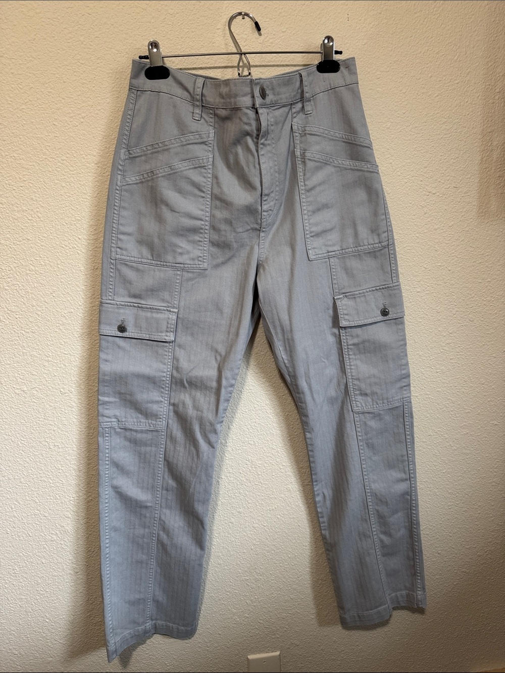 Madewell Women's 90s Straight Cargo Pants in Light Gray